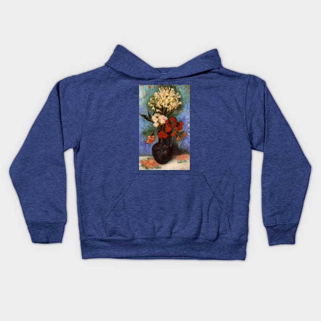 Vincent Van Gogh Vase with Carnations Kids Hoodie by PaperMoonGifts